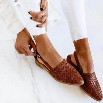 Irma™ | Elegante slip-on-sko i skinn med flettemønster
