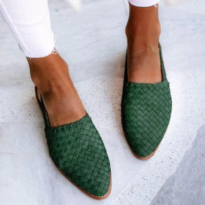 Irma™ | Elegante slip-on-sko i skinn med flettemønster