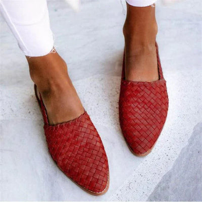 Irma™ | Elegante slip-on-sko i skinn med flettemønster
