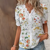 Kristiana™ | Lett feriebluse med solid farge, luftig design og sofistikert V-utringning