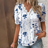 Kristiana™ | Lett feriebluse med solid farge, luftig design og sofistikert V-utringning