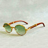 Lund™ | Vintage ovale solbriller med trestrukturert acetatramme