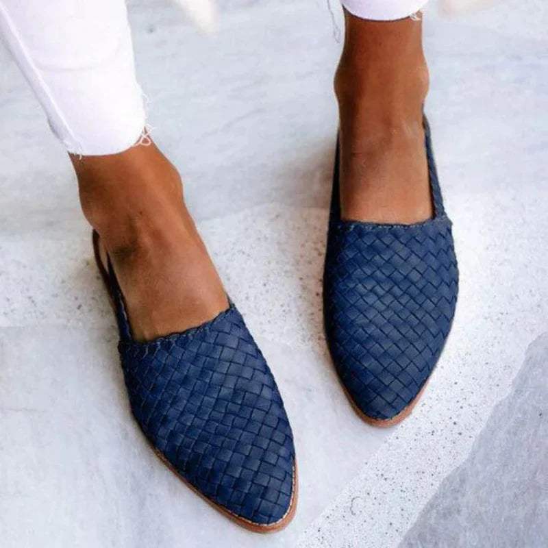 Irma™ | Elegante slip-on-sko i skinn med flettemønster