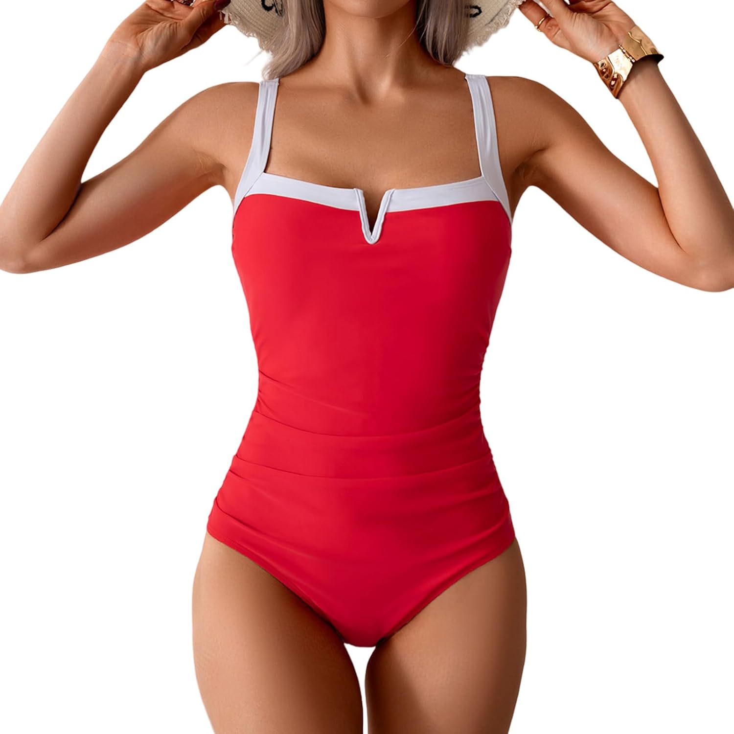 Daniella™ | Badedrakt for kvinner med dyp V-hals og push-up