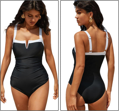 Daniella™ | Badedrakt for kvinner med dyp V-hals og push-up