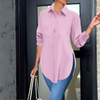 Enja™ | Stilig bluse med chic splittdetalj og luftig bomullsblanding