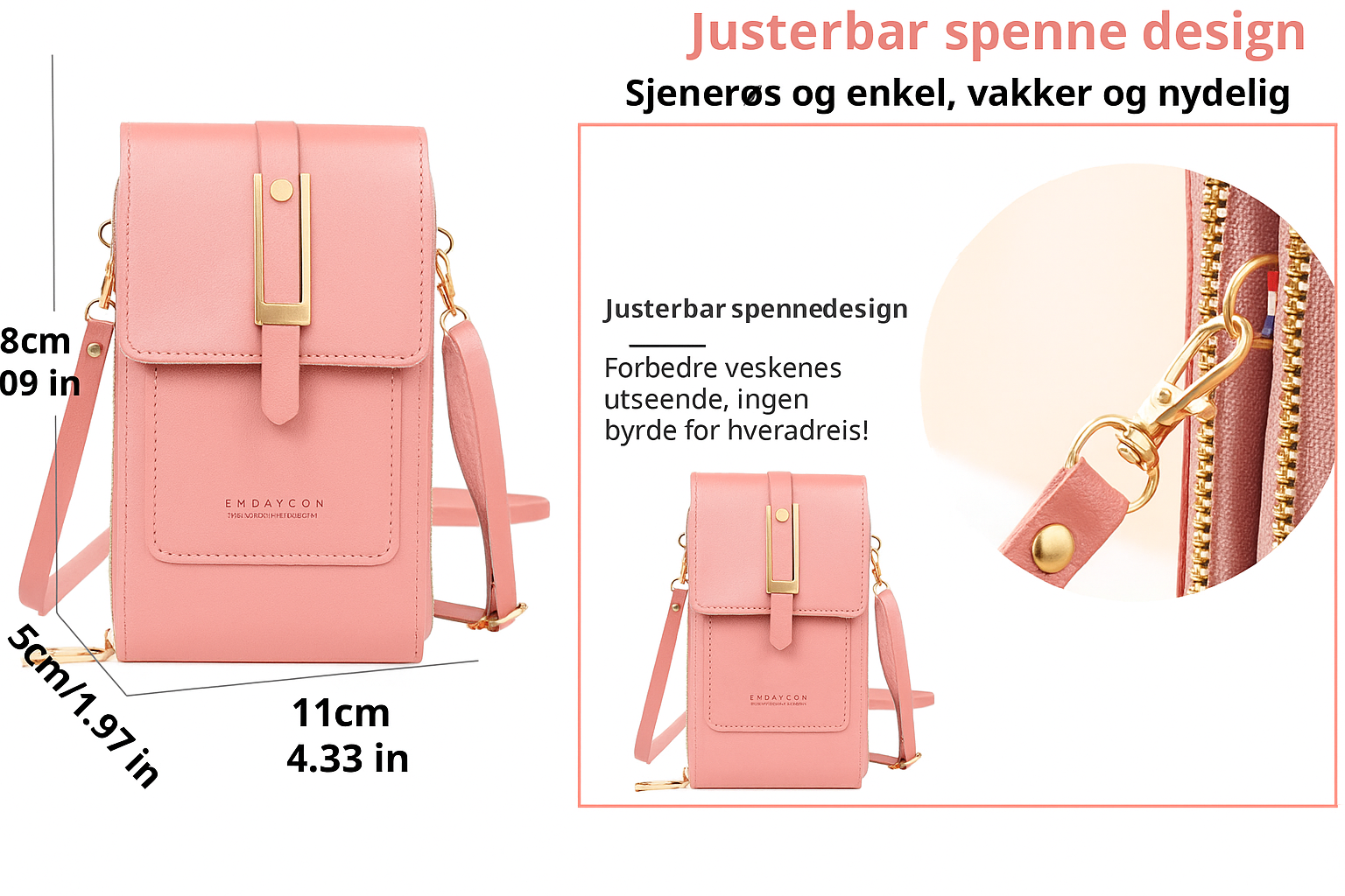 Alessia™ | Crossbody-veske med mobiltelefon