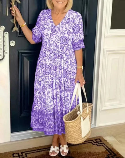 Emely™ | Elegant blomstret kjole