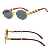 Lund™ | Vintage ovale solbriller med trestrukturert acetatramme