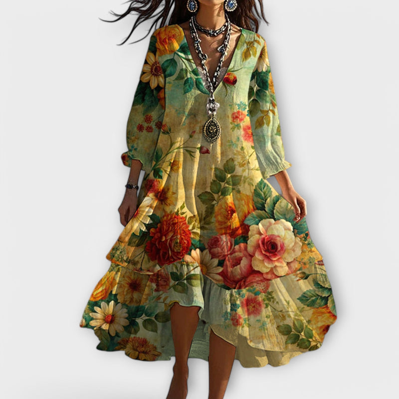 Caisa™ | Vintage-kjole med blomstermønster